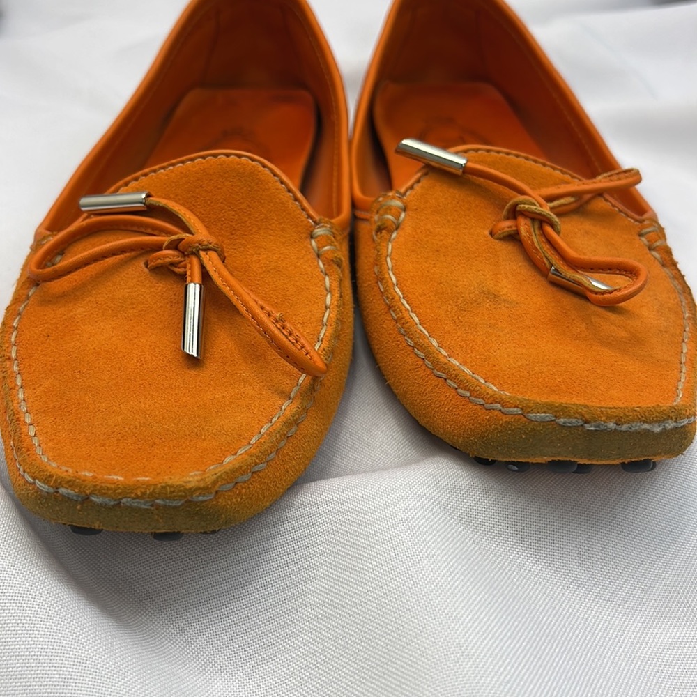 Sz7.5 TOD’S loafers orange leather - Picture 5 of 12